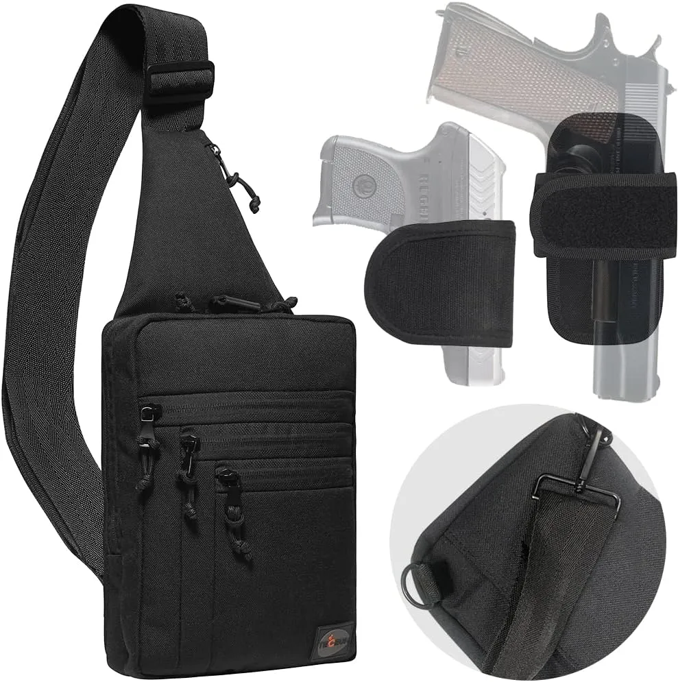 TECEUM Tactical Compact Sling Bag – CCW for Everyday – 10  Styles – Shoulder Crossbody Bag for Concealed Carry of Handgun