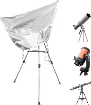 Telescope Cover with Adjustable Drawstring Zipper Waterproof Astronomical Telescope Cover for Outdoor Indoor, 100x75CM/39x29Inch