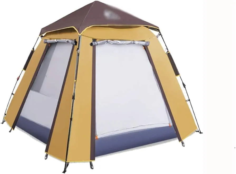 Tent Outdoor 3-4 People Fully Automatic Single 2 Double Wild Beach Camping Home Camping Thick rain and rain Pavilion Sun Shelter pop up Large Camping Tent Cabin Beach Tent Quick Setup Waterpr