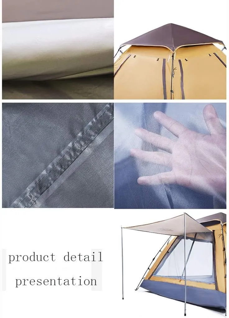 Tent Outdoor 3-4 People Fully Automatic Single 2 Double Wild Beach Camping Home Camping Thick rain and rain Pavilion Sun Shelter pop up Large Camping Tent Cabin Beach Tent Quick Setup Waterpr