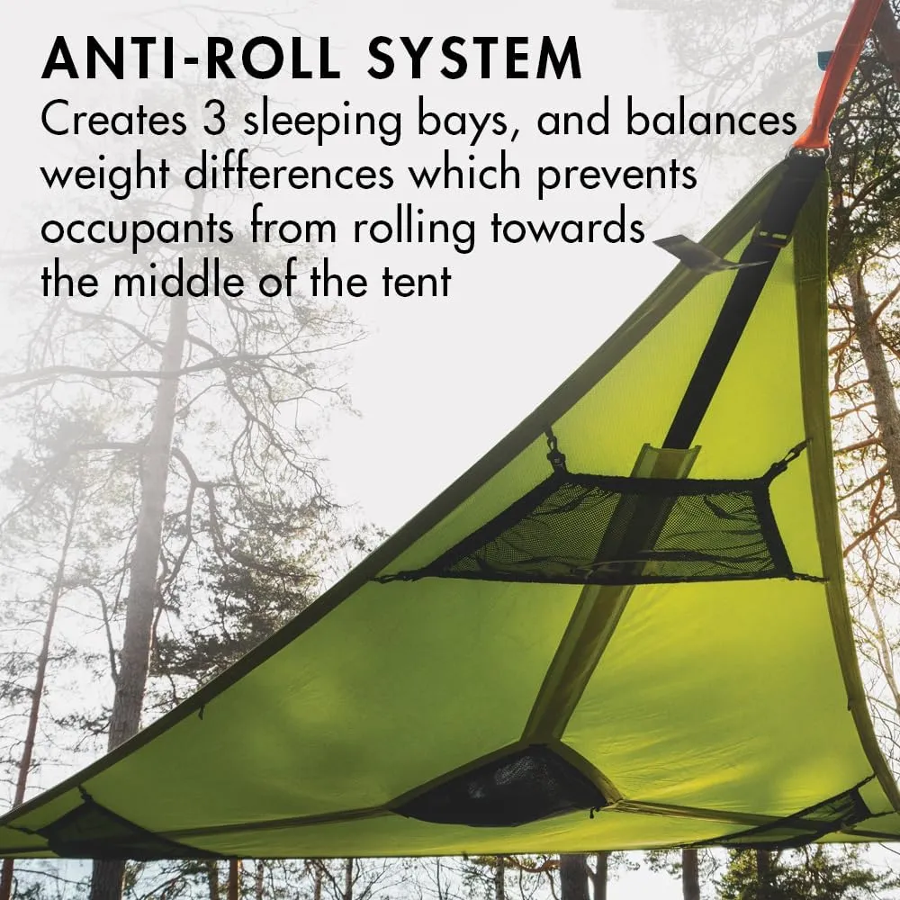 Tentsile Trillium Giant Hammock, The Original Tree Tent Company, 6 Adult Capacity, Anti-Roll, Central Hatch, Ratches and Straps Included, Designed in The UK (6 Person, Safari Brown)