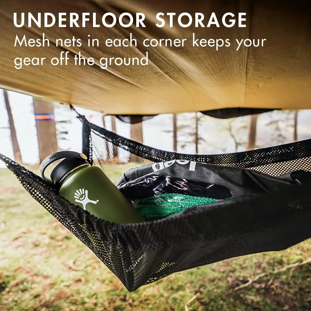 Tentsile Trillium Giant Hammock, The Original Tree Tent Company, 6 Adult Capacity, Anti-Roll, Central Hatch, Ratches and Straps Included, Designed in The UK (6 Person, Safari Brown)