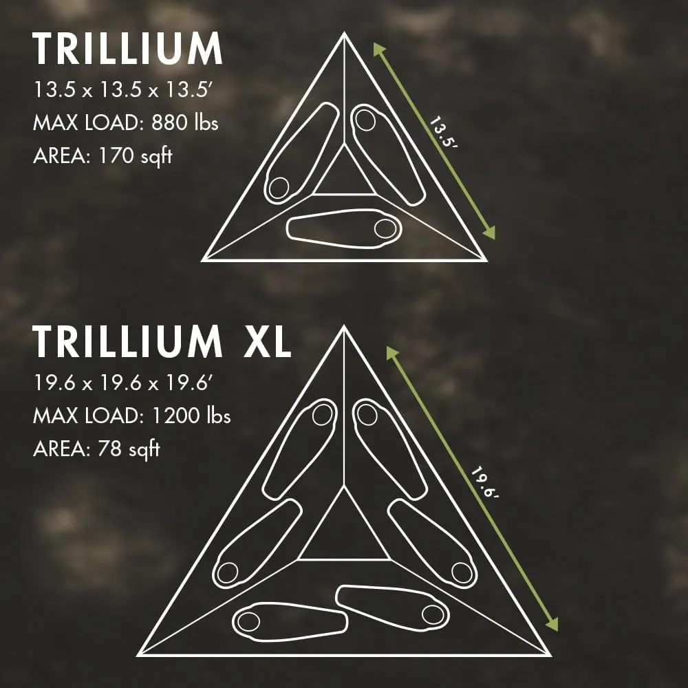 Tentsile Trillium Giant Hammock, The Original Tree Tent Company, 6 Adult Capacity, Anti-Roll, Central Hatch, Ratches and Straps Included, Designed in The UK (6 Person, Safari Brown)