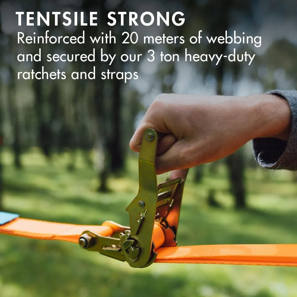Tentsile Trillium Giant Hammock, The Original Tree Tent Company, 6 Adult Capacity, Anti-Roll, Central Hatch, Ratches and Straps Included, Designed in The UK (6 Person, Safari Brown)