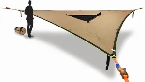 Tentsile Trillium Giant Hammock, The Original Tree Tent Company, 6 Adult Capacity, Anti-Roll, Central Hatch, Ratches and Straps Included, Designed in The UK (6 Person, Safari Brown)