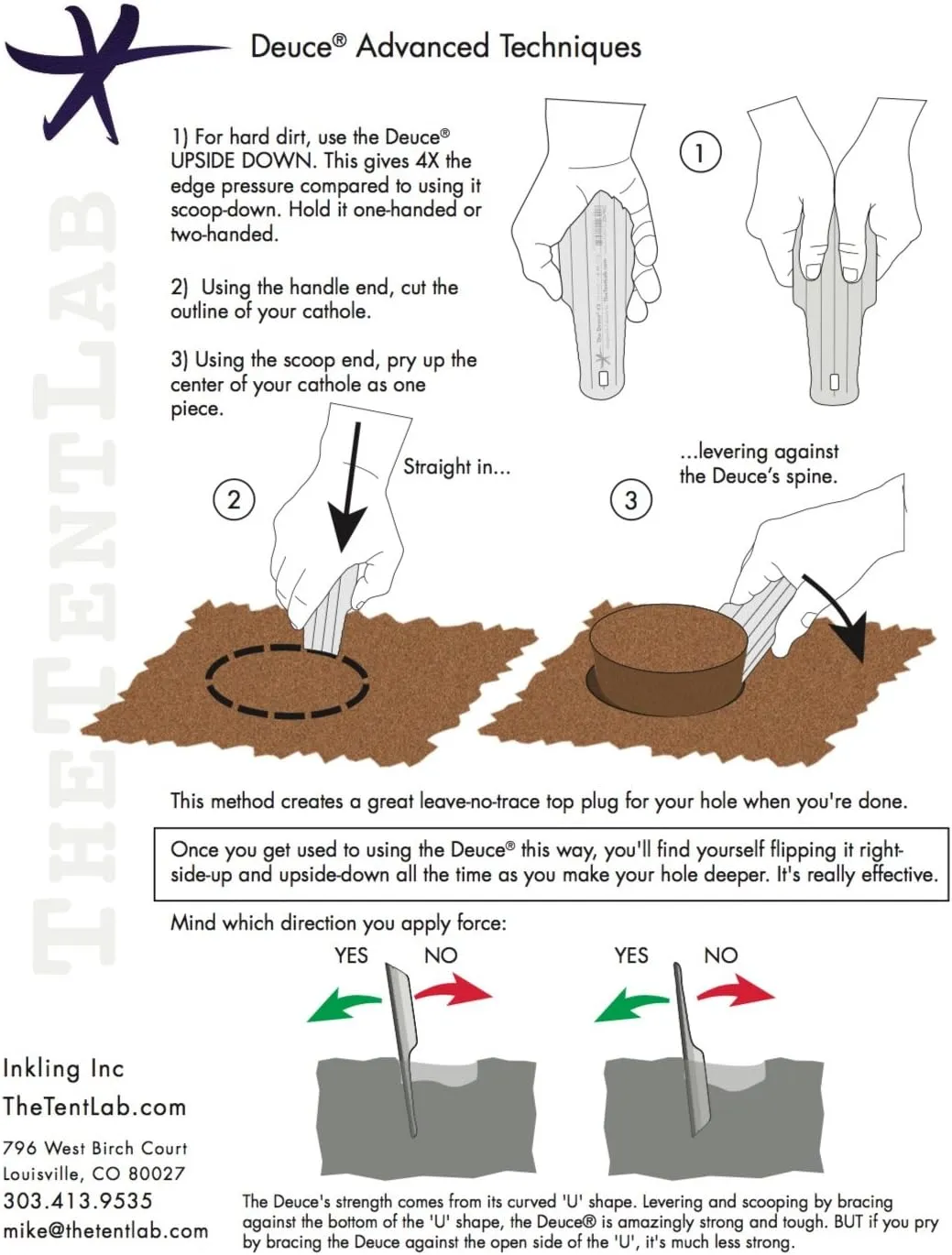 The Deuce Ultralight .6oz Backpacking potty Trowel gold