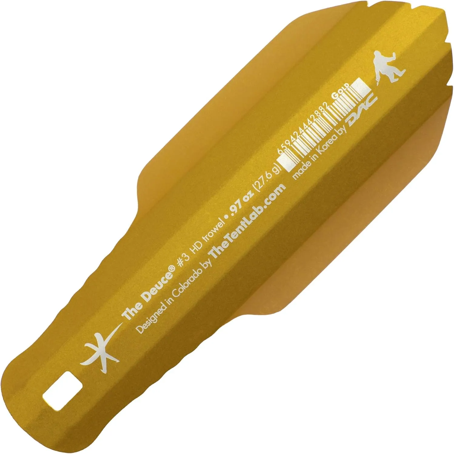 The Deuce Ultralight .6oz Backpacking potty Trowel gold
