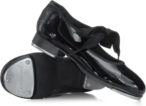 Theatricals Girls Tap Star Ribbon Tie Elastic Tap Shoes Patent 07.0W T9015C