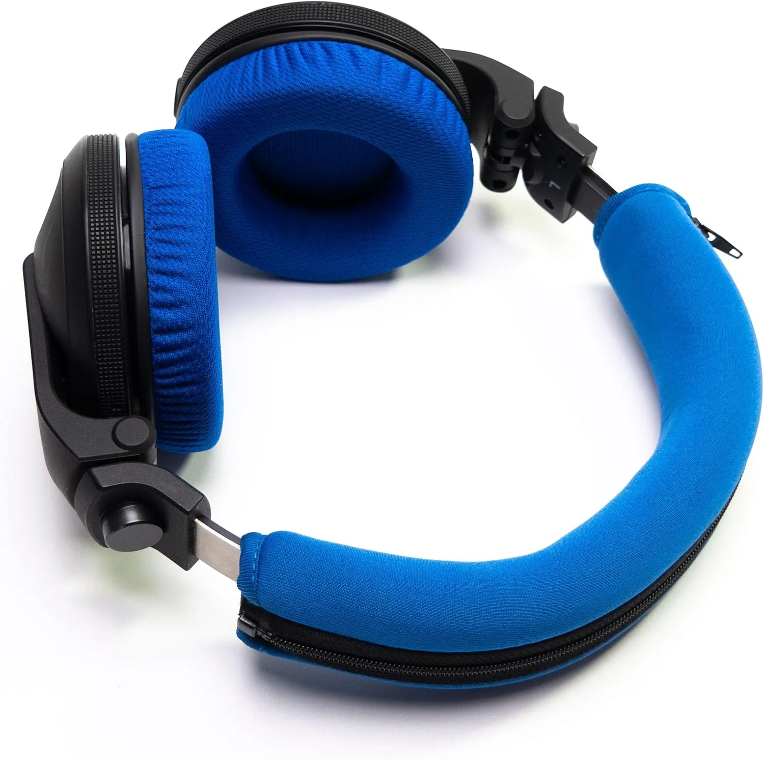 Thick Soft Protein Leather Ear Pads & Headband Cushion Cover Replacement Kits Compatible with Pioneer HDJ-X5 X5BT HDJ-X7 X7BT HDJ-X10 DJ Headphone (Blue Polyester Kits)
