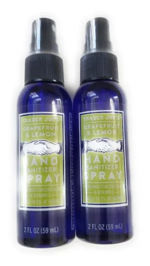Trader Joe's Grapefruit & Lemon Hand Sanitizer Spray Bottle (2 Pack)