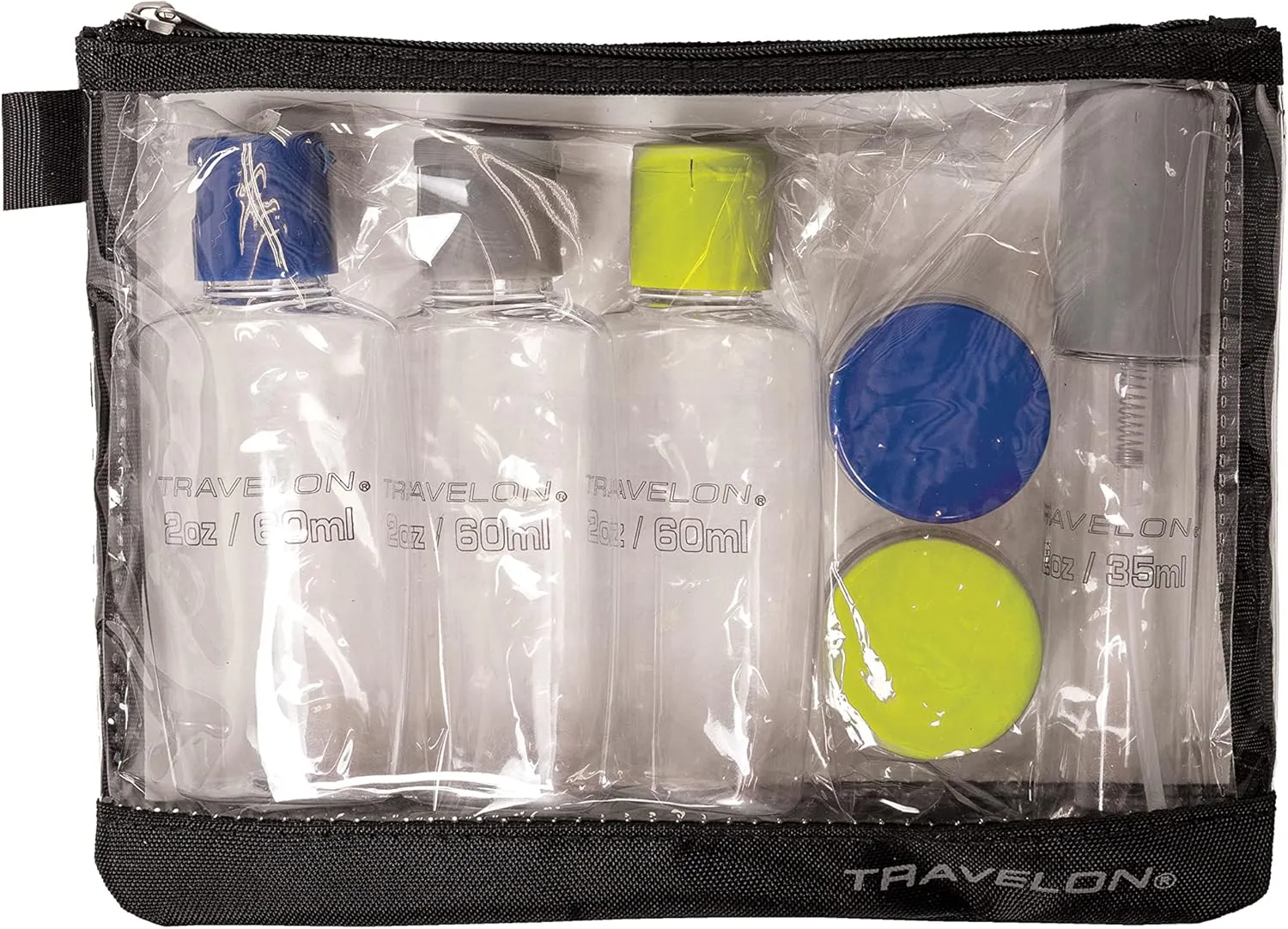 Travelon 1 Quart Zip Top Bag with Bottles, Clear, One Size