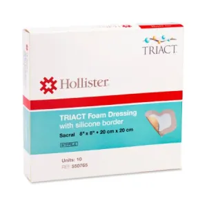 TRIACT - Silicone Foam Dressing 8 X 8 Inch Square Silicone Adhesive with Border Sterile - 550765