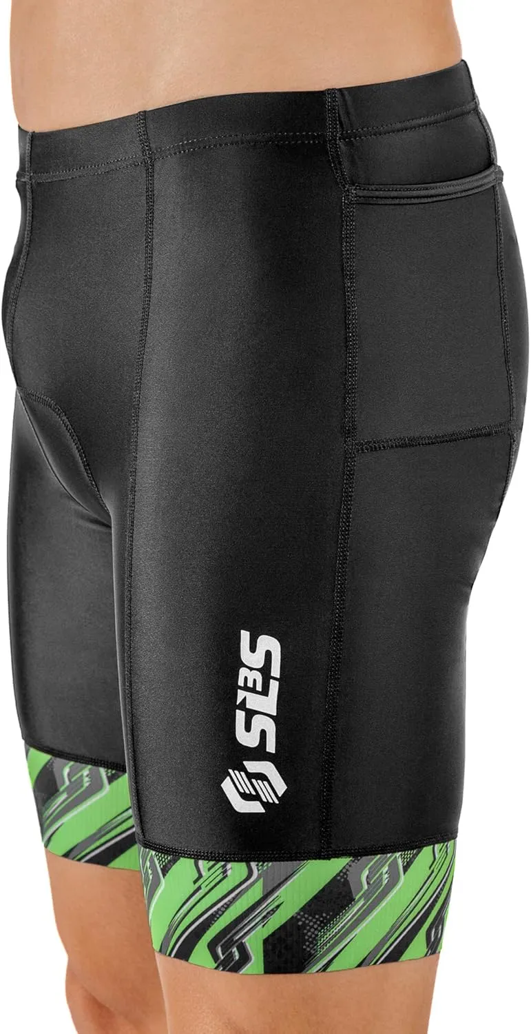 Triathlon Shorts Mens - Padded Tri Shorts Mens – Swim, Bike, Run – Duathlon or Triathlon with Pocket