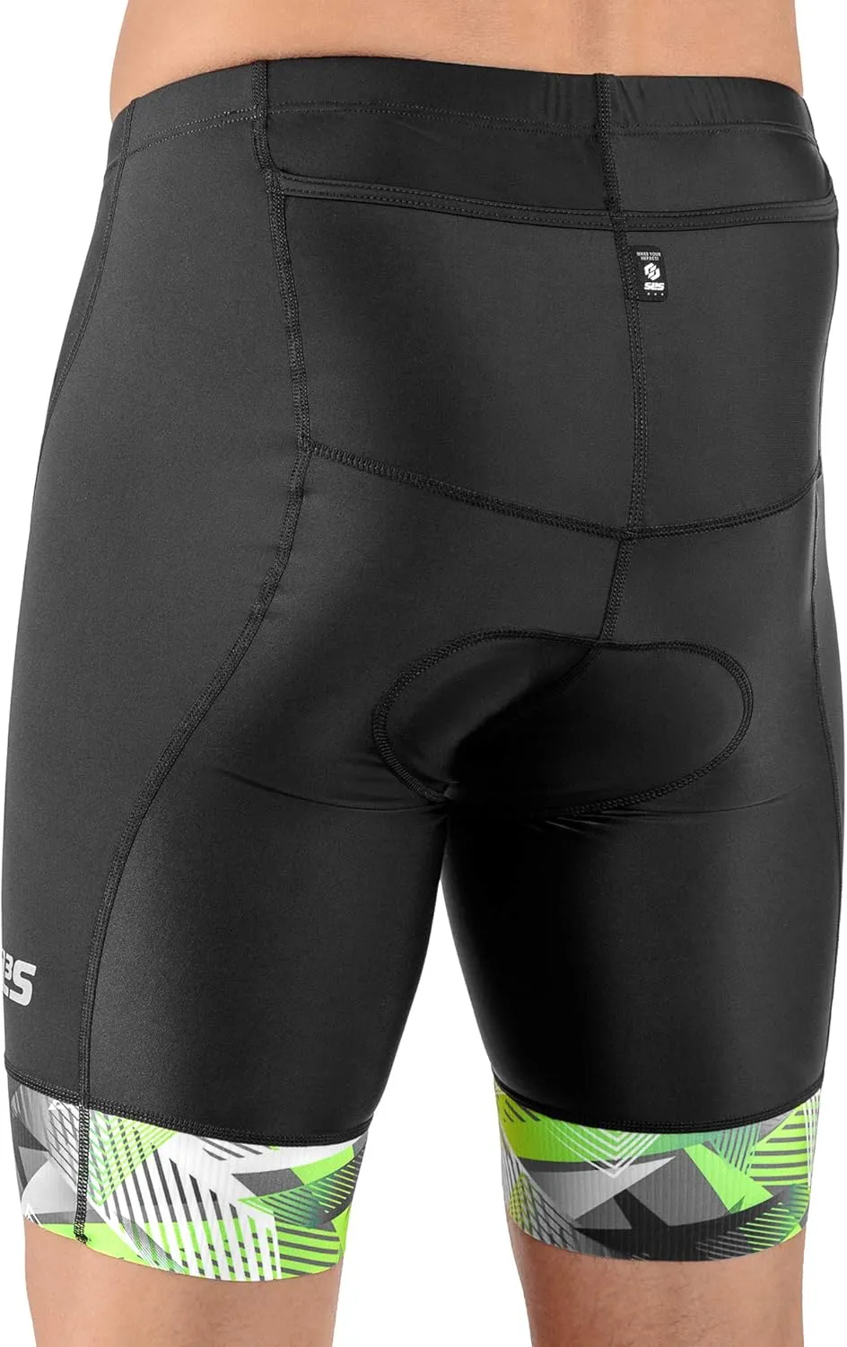 Triathlon Shorts - Men's Padded Tri Shorts with 2 Pockets, Medium Compression