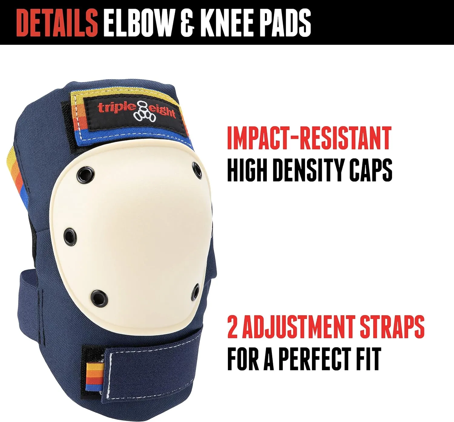 Triple Eight Saver Series 3-Pack Pad Set– Ideal for Skateboarding, in-line Skating, Roller Skating, and Biking