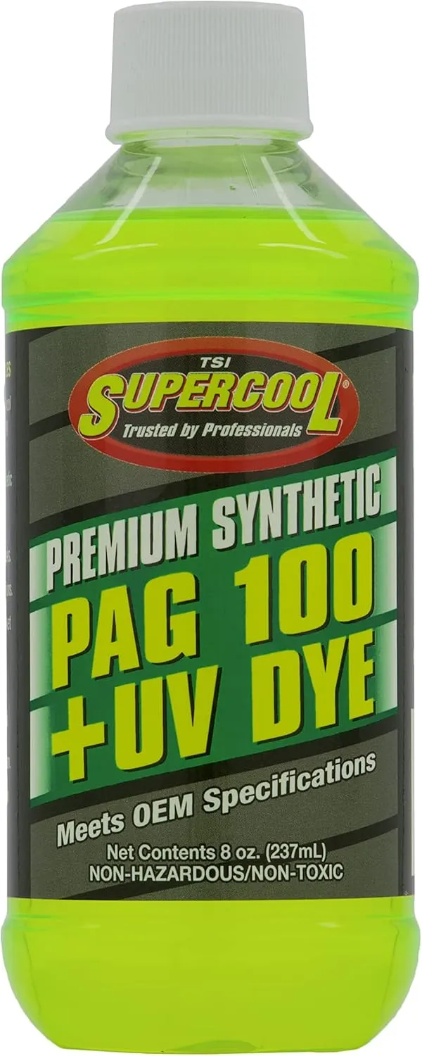 TSI Supercool P100-8D PAG 100-Viscosity Plus U/V Dye Oil - 8 oz , Silver