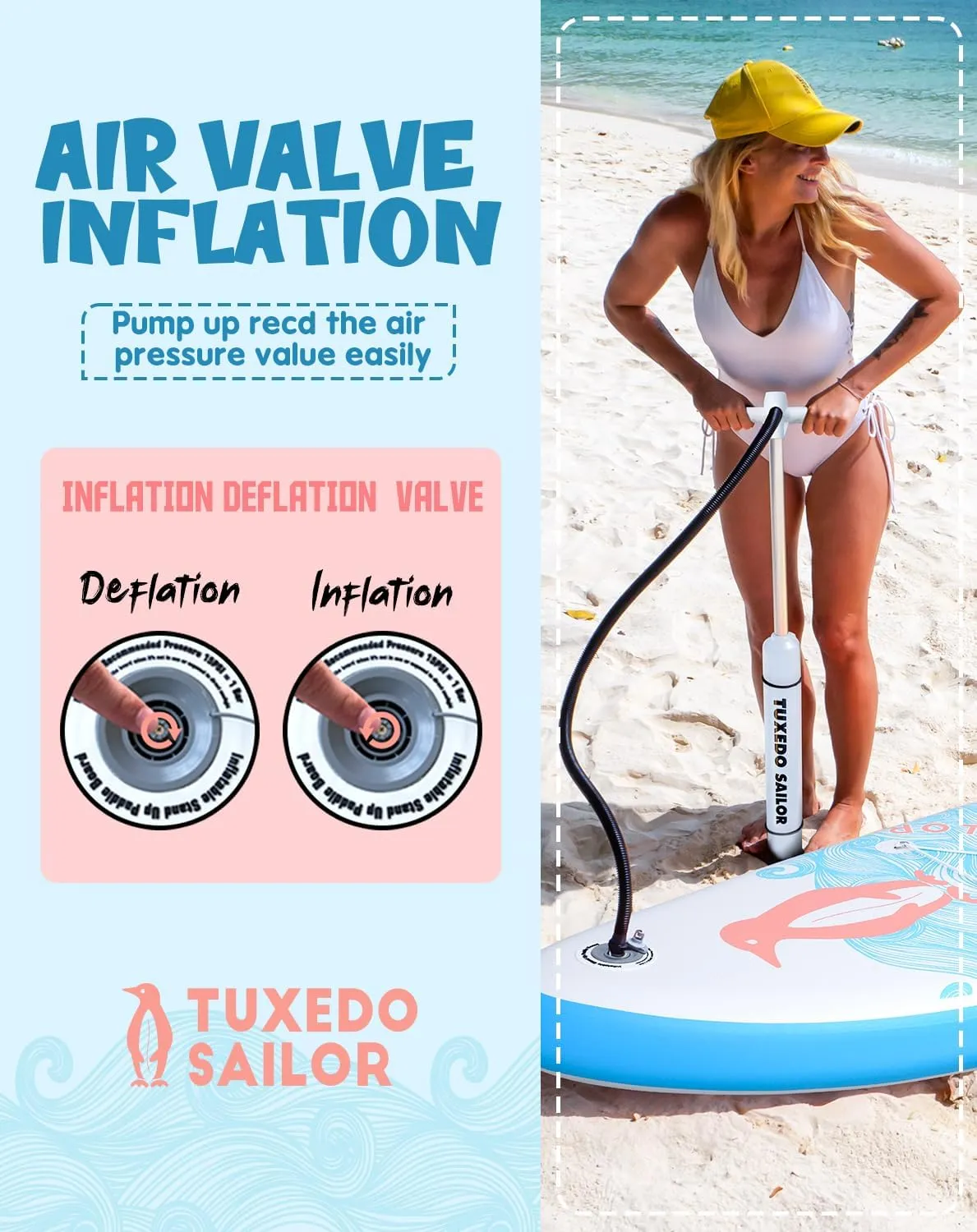 Tuxedo Sailor 10'6"×33"×6" Inflatable Stand Up Paddle Board with Premium SUP Accessories,Paddle Boards for Adults & Youth of All Skill Levels