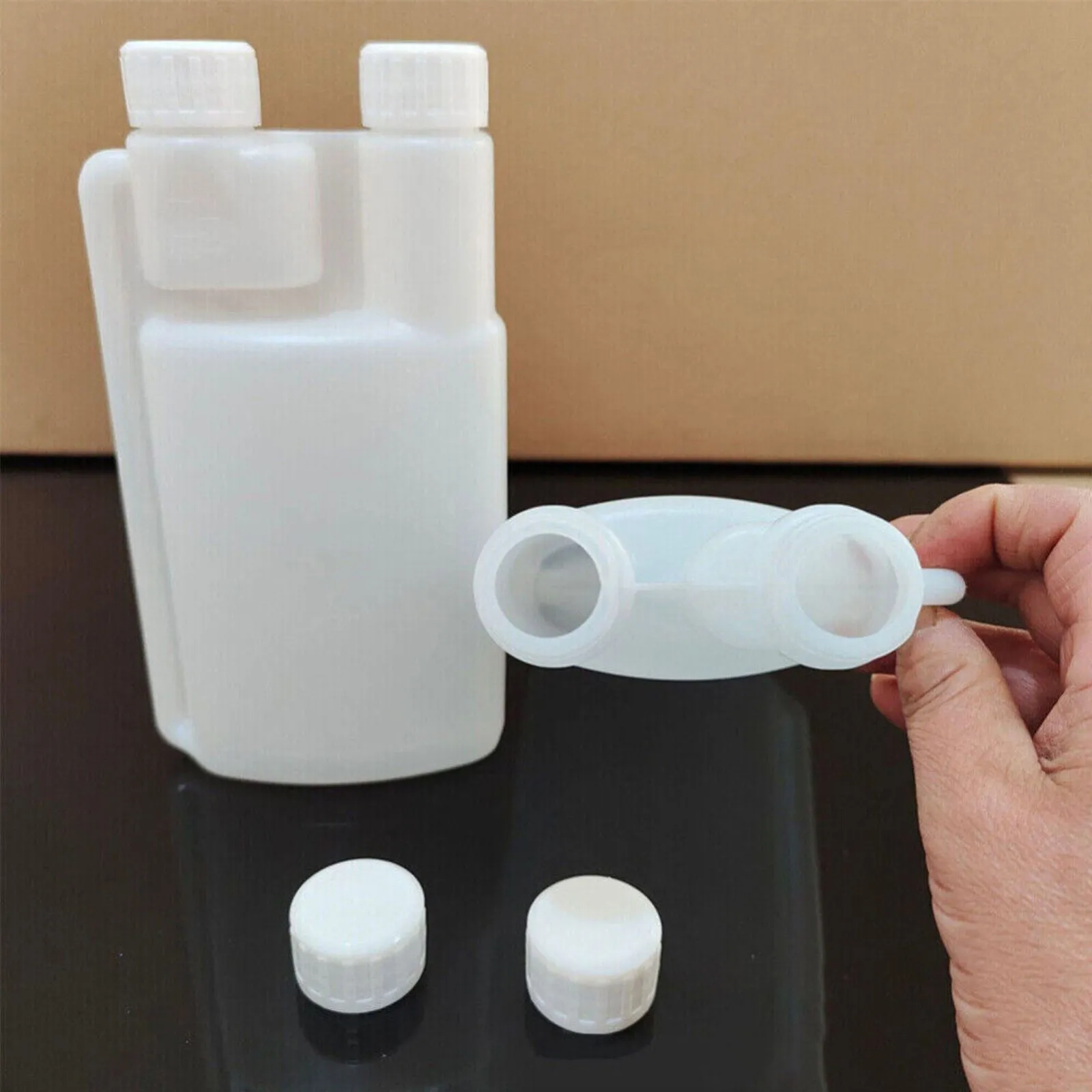 Twin Chamber Bottle Tamper Chemical Liquid Plastic Bottle Evident Cap 500ml