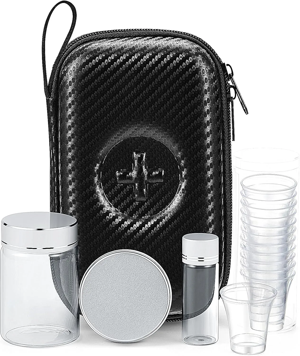 Uiifan 1 Set Portable Communion Set Gifts for Catholic Priests Travel, Home Visits, Wedding (Black)