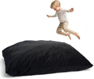 ULTIMATE SACK Crash Pad Pillow, Crash Pads for Kids, Sensory Pillow with Foam Blocks and Bean Bag Ability, 63 inches by 52 inches | Charcoal Fur