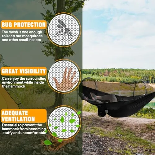 Ultralight Travel Camping Hammock Pop-up Net Hammock 300kg Capacity