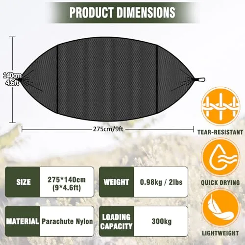 Ultralight Travel Camping Hammock Pop-up Net Hammock 300kg Capacity