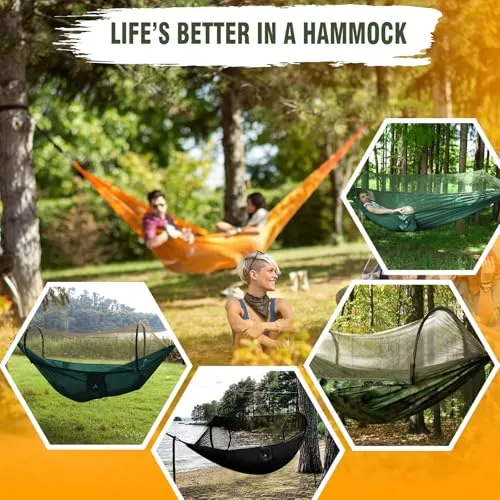 Ultralight Travel Camping Hammock Pop-up Net Hammock 300kg Capacity