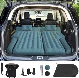 Umbrauto Inflatable SUV Air Mattress: Upgraded Flocked Surface Car Camping Airbed for Back Trunk, Truck Sleeping Bed Pad with Electric Pump for Outdoor Travel