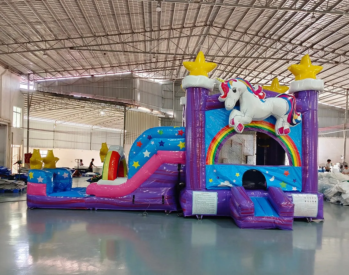 Unicorn Splash Econo Bounce House with Slide (Wet/Dry)