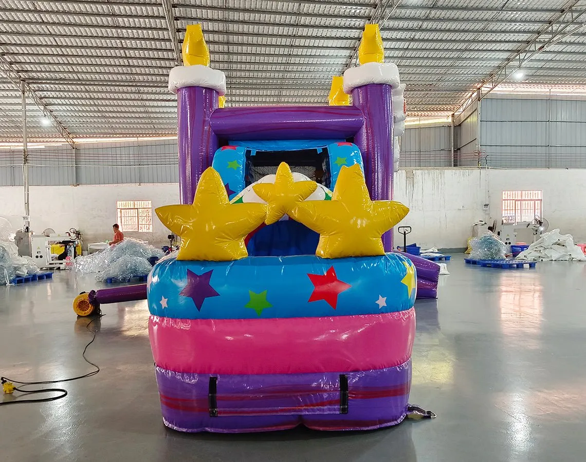 Unicorn Splash Econo Bounce House with Slide (Wet/Dry)