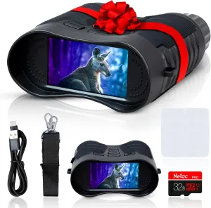 Upgraded Night Vision Goggles - 4K Night Vision Binoculars, 8X Digital Zoom, 3.2'' Screen with 32GB SD Card