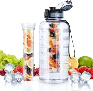 UTEBIT Fruit Infuser Water Bottle - 68 OZ Leakproof Plastic Infusion Bottle With Straw for Gym, Camping, Travel, Outdoor
