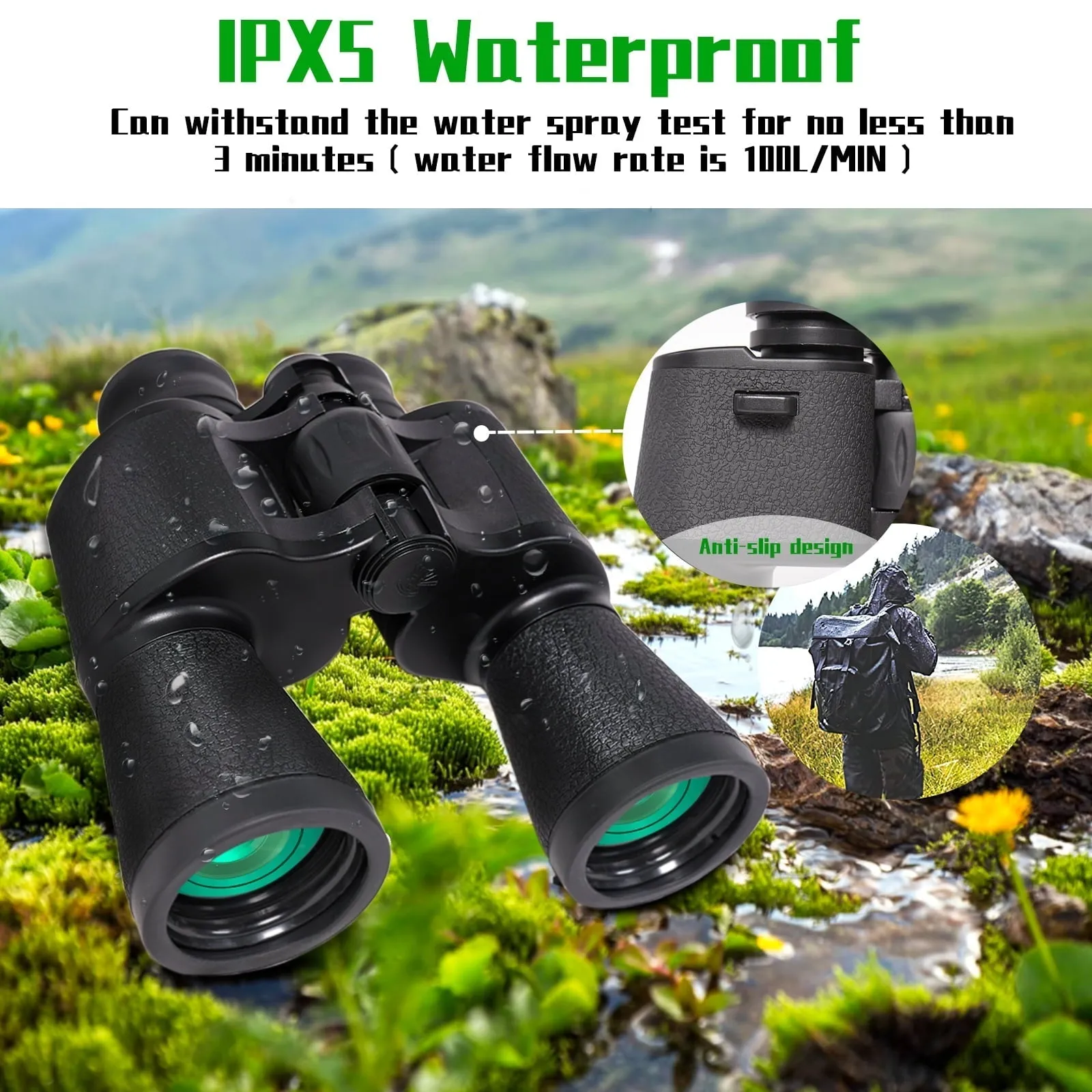 VAVSEA Binoculars, 20x50 Binoculars for Adults, Compact HD High Powered Binoculars with Low Night Vision 28mm Large Field Binoculars with BAK4 Prism FMC Lens for Hunting Bird Watching Sports