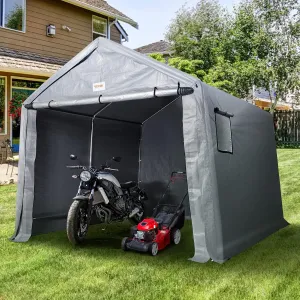 VEVOR Portable Shed Outdoor Storage Tent 7x12FT, Heavy Duty Instant Garage Storage Shelter for Motorcycle and Garden Tools