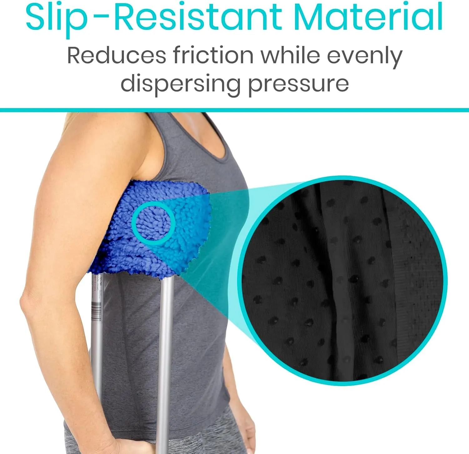 Vive Sheepskin Crutch Pads & Hand Grips - Comfortable, Breathable, Machine Washable Padding for Adults - Premium Accessory Covers for Crutches, Armpits - Latex-Free & Non-Toxic