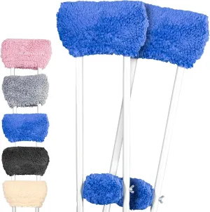 Vive Sheepskin Crutch Pads & Hand Grips - Comfortable, Breathable, Machine Washable Padding for Adults - Premium Accessory Covers for Crutches, Armpits - Latex-Free & Non-Toxic