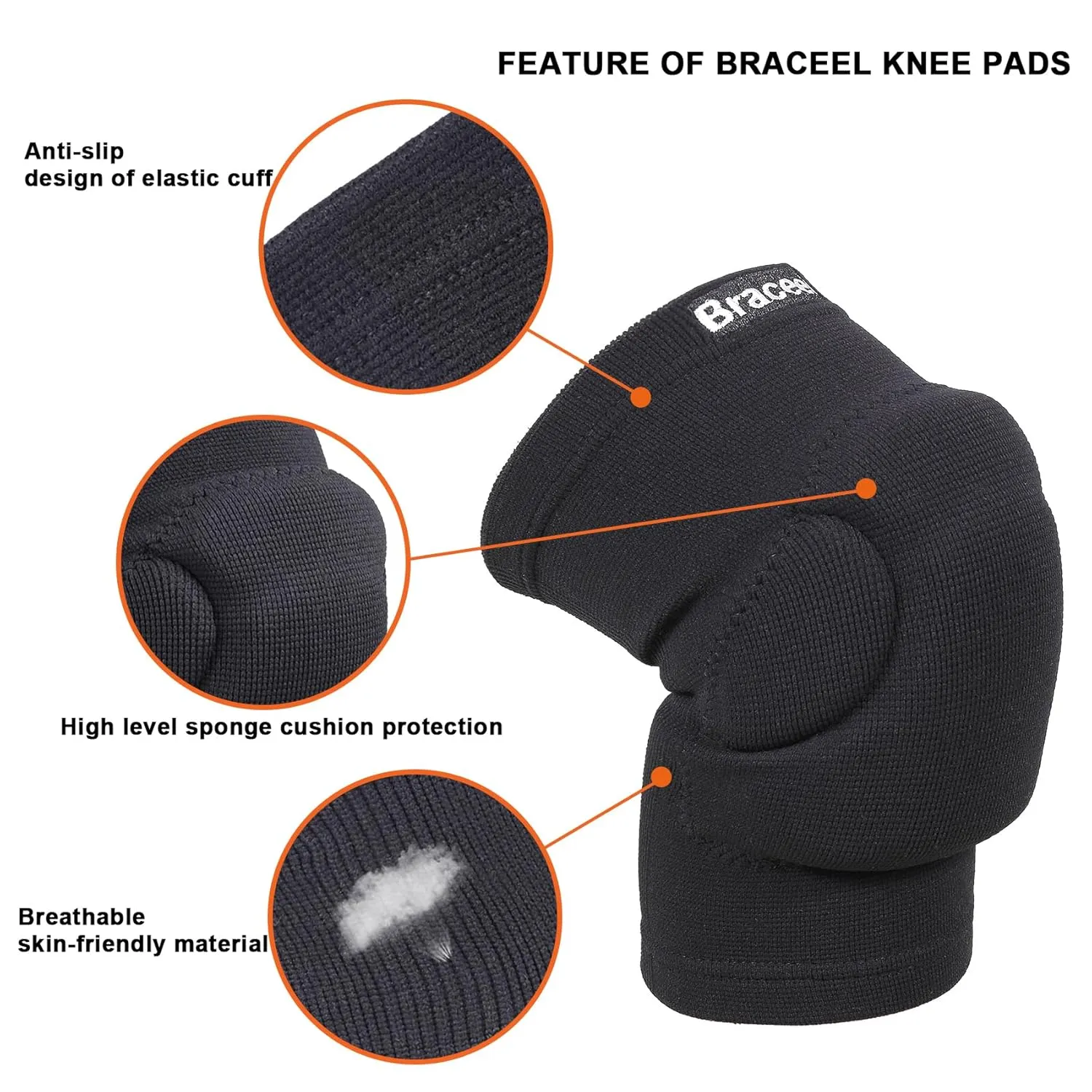 Volleyball Knee Pads (Upgraded High Shock Absorbing Pad) for Women & Men, Youth, Girls & Boys, Black Knee Pads Must Have Volleyball Gear (Small, Black)