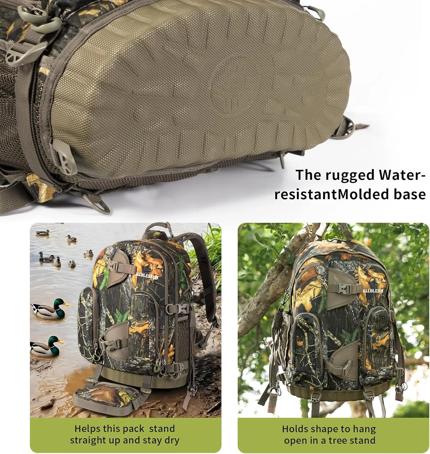 Waterproof Hunting Backpack for Bow Rifle with Binocular Harness Chest Pack for Gun and Bow Holder duck Waterfowl hunting accessories