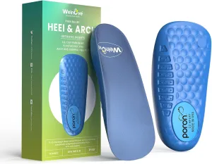 Welnove Memory Foam Heel Insert,Plantar Fasciitis Insoles for Heel Pain - Shock Absorption & Extra Cushioning Comfort Heel Inserts for Work Boot for Heel Spur Relief,Women 10.5-13 Men 8.5-12