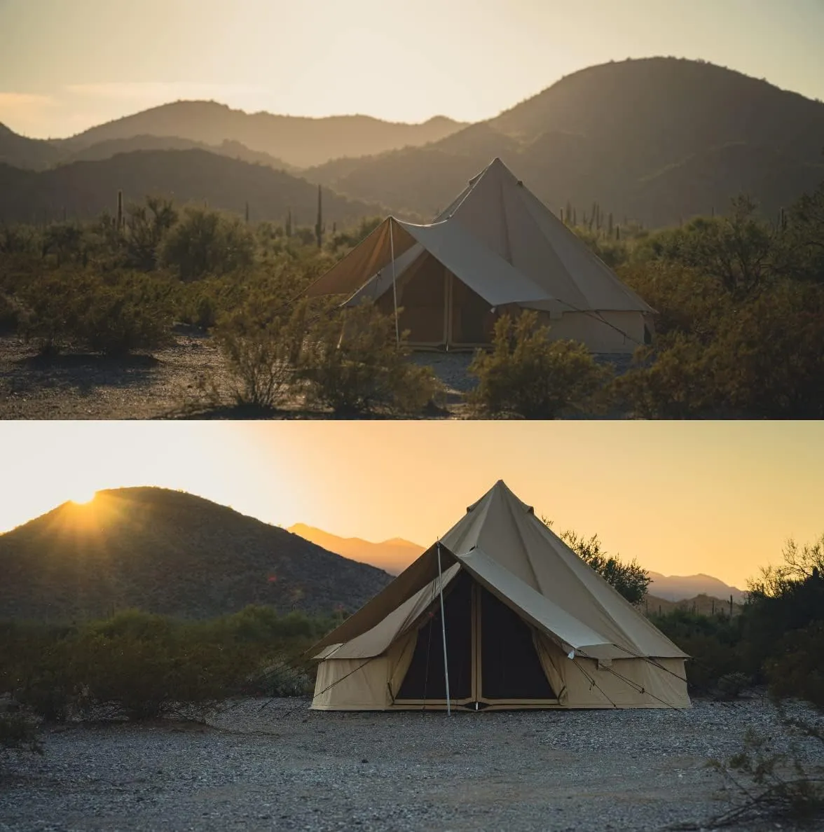 WHITEDUCK 10 Person 3 Season Tent Awning - Brown Cotton Canvas - Rectangular - Free Standing - Water Resistant - Perfect for Camping & Hiking
