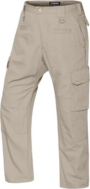 WICKED STOCK Ripstop Men's Operator Cargo Tactical Pants, Elastic Waist, Water Resistant Cargo Pants, Durable, Work Pants Men