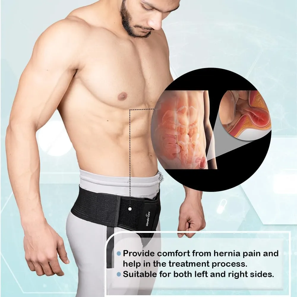 Wonder Care - Inguinal Hernia Support Belt Groin Truss Brace Post Surgery Hernia Pain Relief, Two Compression Pressure Foam Pads, Adjustable Elastic straps-A107 XL