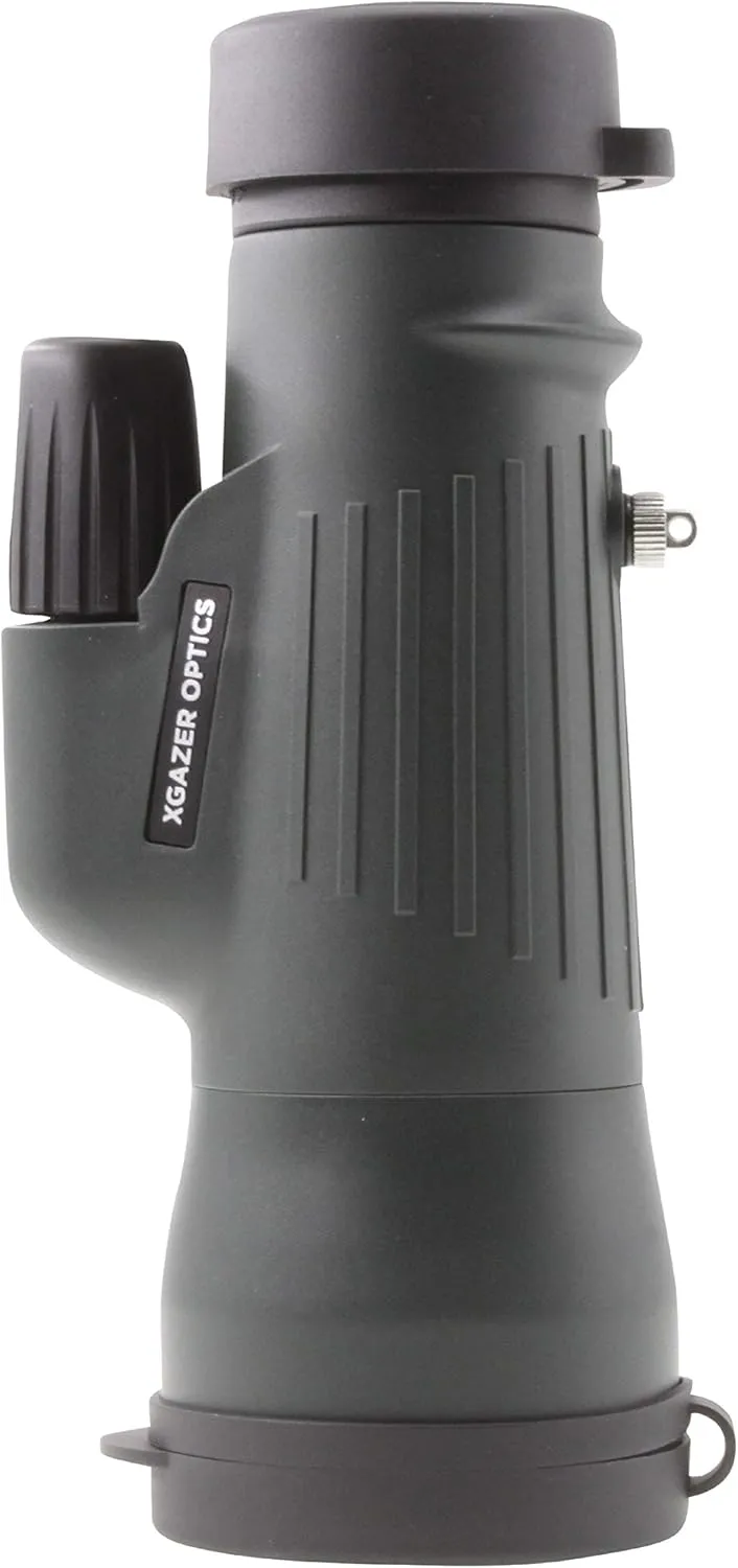 Xgazer Optics 12x50 Point View High Powered Monocular- Waterproof Bird Watching, Hunting, Fishing,Travel, Safari, Hiking, Monocular- Long Range, Eye-Relief Monocular w/Wrist Strap, Case & Cloth