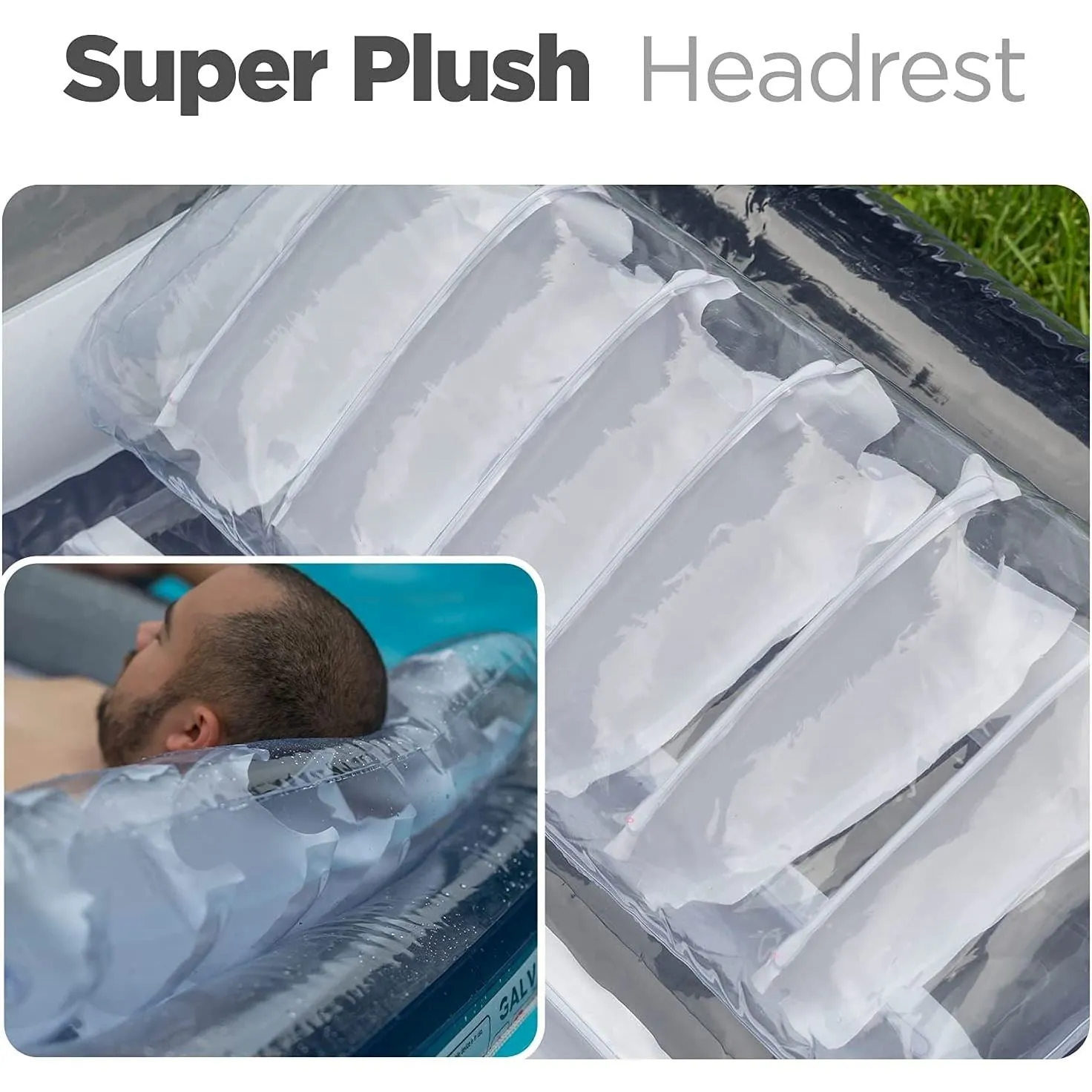 XL Floating Pool Bed, Inflatable Water Lounger Raft