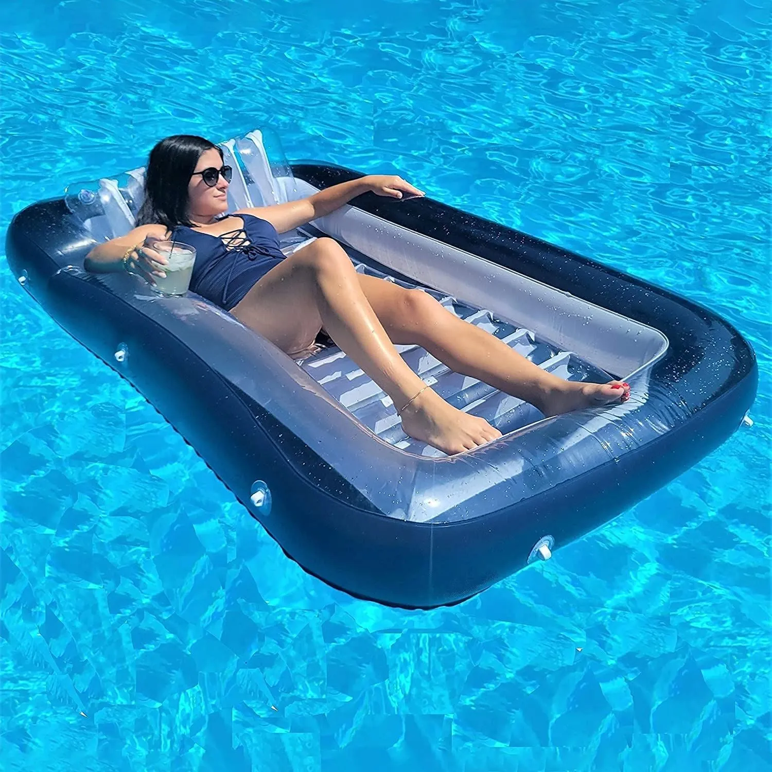 XL Floating Pool Bed, Inflatable Water Lounger Raft