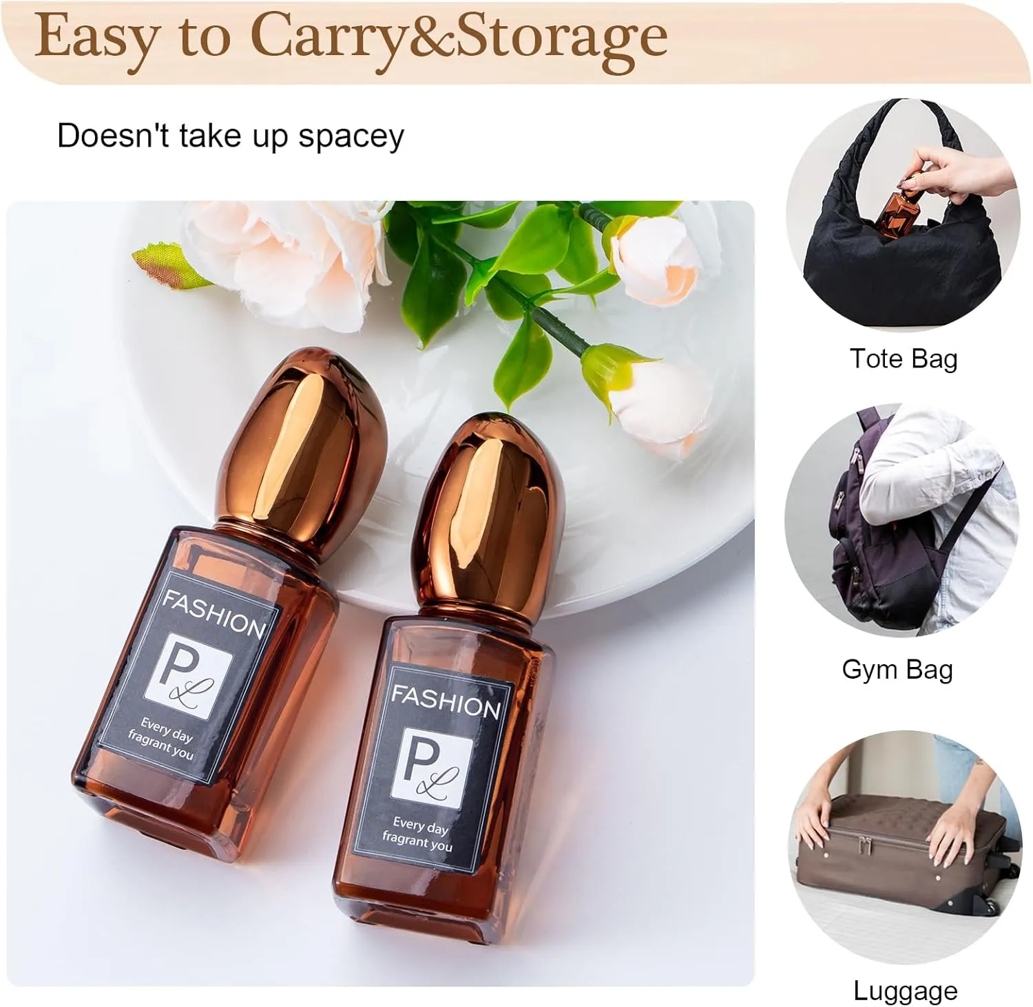 Yebeauty Perfume Travel Refillable Bottles, 6pcs 30ml Glass Travel Perfume Bottles Refillable Empty Perfume Atomizer Sprayer Bottle for Perfume Cologne Amber