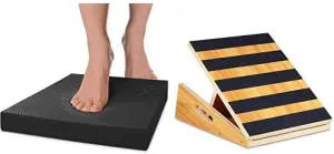Yes4All Combo Extra Large Balance Pad (Black) and Slant Board 5 Angles (Partial Coverage)