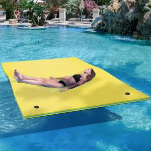 YITAHOME 9' X 6' Lily Pad Floating Mat for Lake and Pool, Portable Outdoor Water Floating Mat, 3-Layer XPE Floating Island for Boat, Beach, Ocean