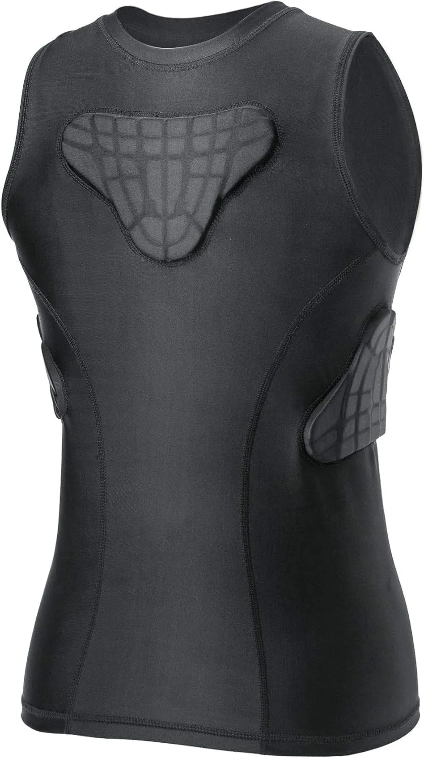 Youth Padded Compression Shirt Vest Rib Chest Protector Football Baseball