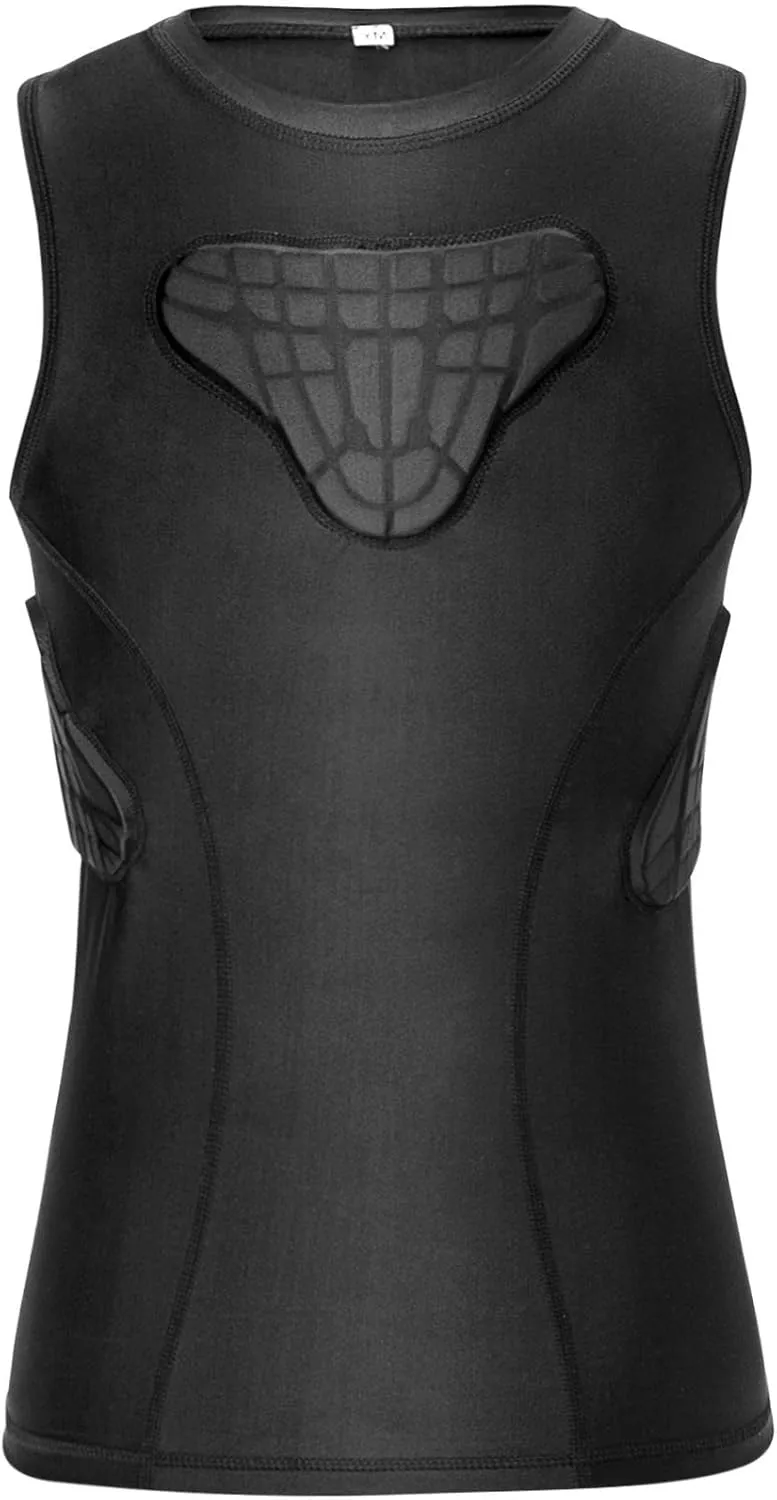 Youth Padded Compression Shirt Vest Rib Chest Protector Football Baseball